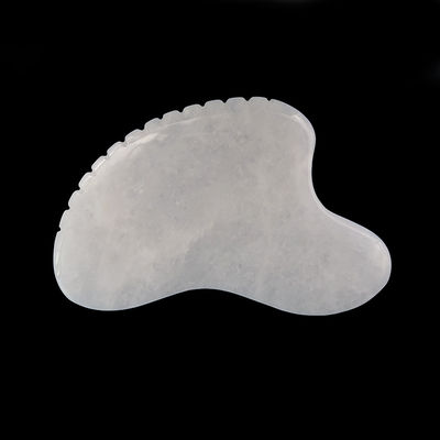 Custom Logo Crystal Heart Shaped White Jade Stone Gua Sha Scraping Massage Tool for Acupuncture Therapy Facial Massager
