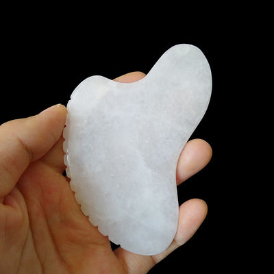 Custom Logo Crystal Heart Shaped White Jade Stone Gua Sha Scraping Massage Tool for Acupuncture Therapy Facial Massager