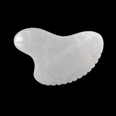 Custom Logo Crystal Heart Shaped White Jade Stone Gua Sha Scraping Massage Tool for Acupuncture Therapy Facial Massager
