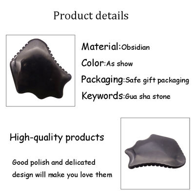 Natural Black Obsidian Gua Sha Board for Face Back Massage Relax Therapy Guasha Tool Skincare Scraping