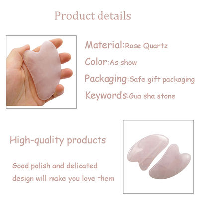 OEM/ODM Acceptable Rose Quartz Gua Sha Natural Jade Guasha Facial Tools for Body Face Neck and Eye Skin Care SPA Massage