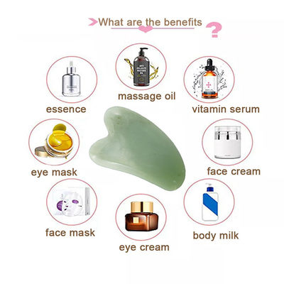 Xiuyan Jade Guasha Board for Facial and Body Skincare Heart Shape Gua Sha Massage Tool to Relieve Muscle Tensions