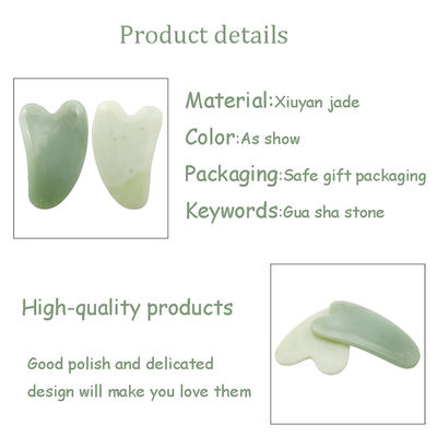 Xiuyan Jade Guasha Board for Facial and Body Skincare Heart Shape Gua Sha Massage Tool to Relieve Muscle Tensions