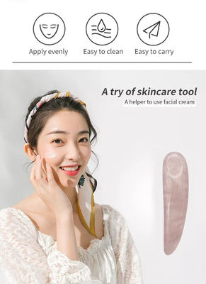 Rose Quartz Spoon for Gua Sha and Cosmetics Beauty Wand Applicator Spatula