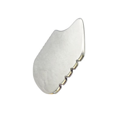 Silver Gua Sha Facial Tool Stainless Steel Guasha Board for SPA Acupuncture for Body Face Neck and Eye Skin Care Gift for Woman