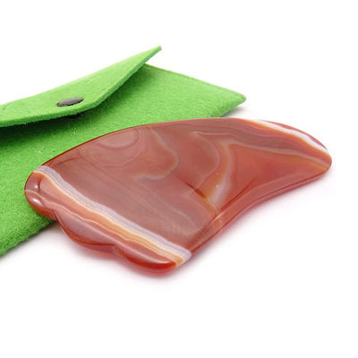 Face Lift Function Red Agate Crystal Quartz Gua Sha Scrapping Plate for Portable