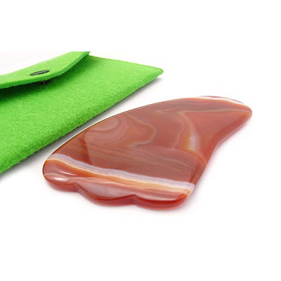 Face Lift Function Red Agate Crystal Quartz Gua Sha Scrapping Plate for Portable