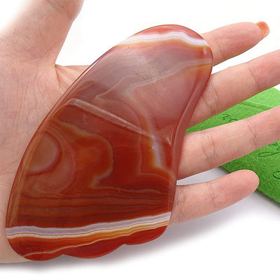 Face Lift Function Red Agate Crystal Quartz Gua Sha Scrapping Plate for Portable