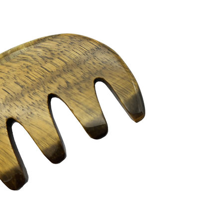 Meridian Care Jade Comb Natural Tiger Eye Stone Gua Sha Scraper for Head and Scalp Massage