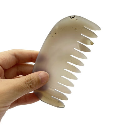 Natural Grey Agate Jade Guasha Comb The Ultimate Head and Meridian Massage Tool for Face/Body Massag