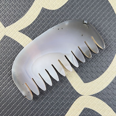 Natural Grey Agate Jade Guasha Comb The Ultimate Head and Meridian Massage Tool for Face/Body Massag