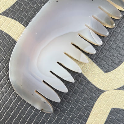 Natural Grey Agate Jade Guasha Comb The Ultimate Head and Meridian Massage Tool for Face/Body Massag
