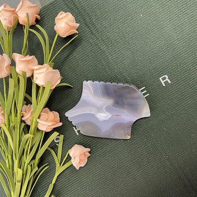 Grey Agate Guasha Scraping Stone Portable Body Massager for Natural Jade Gua Sha and Skin Lifting