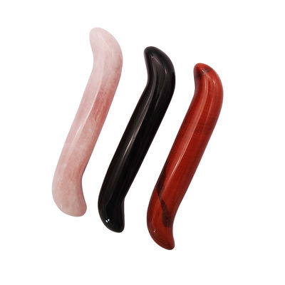 Natural Obsidian S-shape Massage Wand Crystal Healing Yoni Wand Massager Stick for Face and Body Rejuvenation
