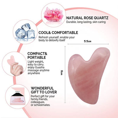 Massager Heart Shape Gua Sha Board Jade Stone for Face Massage SPA Acupuncture Therapy Treatment
