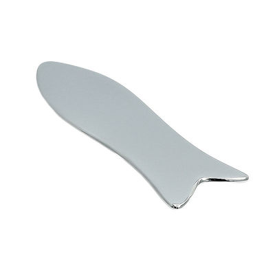 Cosmetology Function Fish-shaped Stainless Steel Guasha Scraper Facial Massage Gua Sha Tool for Face Lift and Anti-Aging Skin