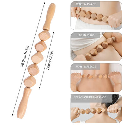 Body Therapy Wooden Muscle Roller Set 5 Pcs Wood Massager for Maderotherapy Anti-Cellulite Lymphatic Drainage Pain Relief