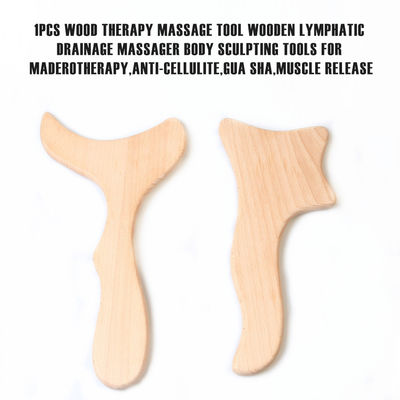Body Therapy Wooden Muscle Roller Set 5 Pcs Wood Massager for Maderotherapy Anti-Cellulite Lymphatic Drainage Pain Relief