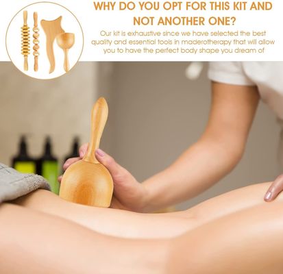Wooden Gua Sha Massage Stick for Natural Carbonized SPA Therapy and Body Massage