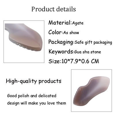 Natural Agate Gua Sha Board for Body Massage and Facial Treatment in SPA Acupuncture Therapy