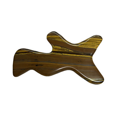 Guasha Massager for Face Body SPA Treatment Body Massager Brown Tiger Eye Stone Prevents Wrinkles Removes Toxins