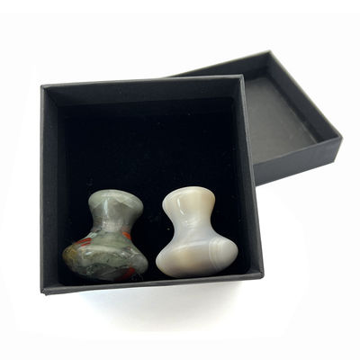 2024 Blood Stone Grey Agate Jade Stone Gua Sha Mushroom Massage Stone for Reducing Fine Lines on Face Neck Body