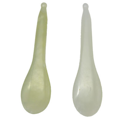 Yellow Spoon Shape Acupuncture Point Massage Pen Xiuyan Jade Stick Eye Massager Pen with and Acceptable OEM/ODM Service