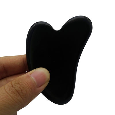 Natural Black Bian Stone Heart Shape Gua Sha Massage Tool for Spa Relaxing Meditation