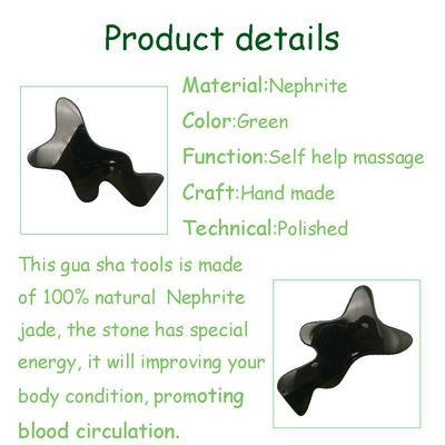 Highly Recommended Nephrite Jade Guasha Stone for Neck Arms and Whole Body Massage Tools OEM/ODM Acceptable
