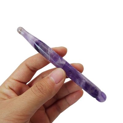 Thin Face Gua sha Tools Natural Amethyst Acupressure Guasha Massage Therapy Pen for Full Body Deep Tissue Pain Relief