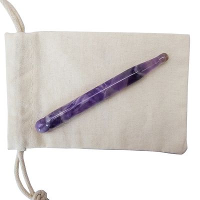 Thin Face Gua sha Tools Natural Amethyst Acupressure Guasha Massage Therapy Pen for Full Body Deep Tissue Pain Relief