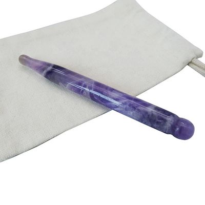 Thin Face Gua sha Tools Natural Amethyst Acupressure Guasha Massage Therapy Pen for Full Body Deep Tissue Pain Relief