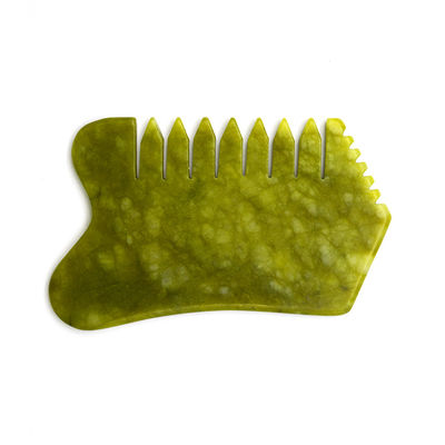 Personal Health Care Green Jade Comb Guasha Scraping Tool for Head Caring and Labor Pain Relief Multifunctional Handheld