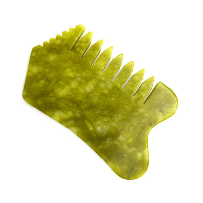 Personal Health Care Green Jade Comb Guasha Scraping Tool for Head Caring and Labor Pain Relief Multifunctional Handheld