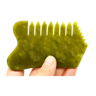 Personal Health Care Green Jade Comb Guasha Scraping Tool for Head Caring and Labor Pain Relief Multifunctional Handheld