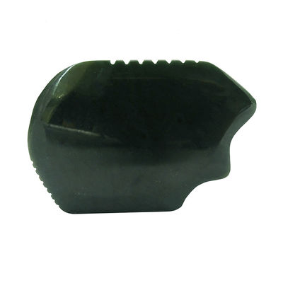 2024 Trend Products Natural Jade Stone Guasha Tool for Face and Body Scraping Board Dark Green Nephrite Massage Area