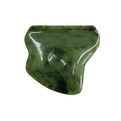Body Massager Green Nephrite Jade Gua Sha Scraping Massage Tool for Facial Tension Release and Self Help