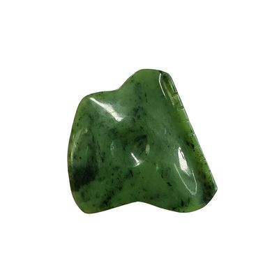 Body Massager Green Nephrite Jade Gua Sha Scraping Massage Tool for Facial Tension Release and Self Help