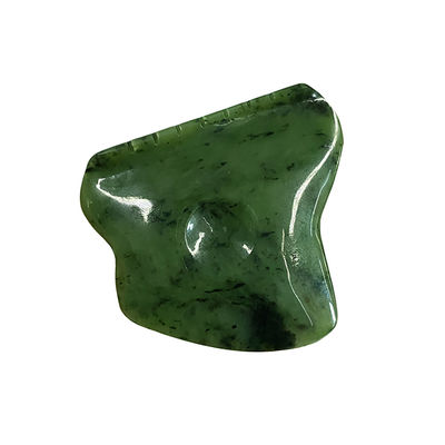 Body Massager Green Nephrite Jade Gua Sha Scraping Massage Tool for Facial Tension Release and Self Help
