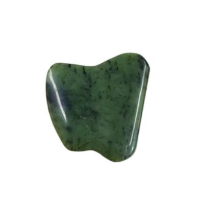 Body Massager Green Nephrite Jade Gua Sha Scraping Massage Tool for Facial Tension Release and Self Help