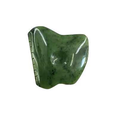 Body Massager Green Nephrite Jade Gua Sha Scraping Massage Tool for Facial Tension Release and Self Help