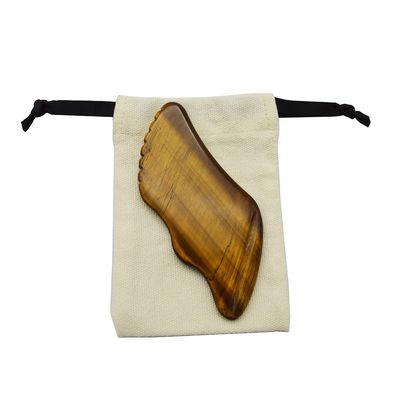 Crafted Hand Made Gua Sha Natural Tiger Eye Skin Massager for Face Eyes Neck Nody Muscle Relaxation OEM ODM