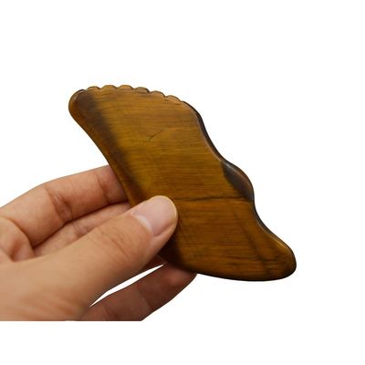 Crafted Hand Made Gua Sha Natural Tiger Eye Skin Massager for Face Eyes Neck Nody Muscle Relaxation OEM ODM
