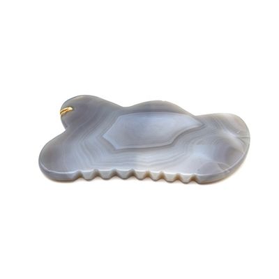 Handmade Natural Agate Gua Sha Scraping Massage Board for Acupuncture Therapy Handmade and Traditional