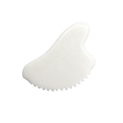 OEM Private Label White Jade Gua Sha Handmade Healing Stone Gua Sha Scraping Facial Massage Tools for Decrease Puffiness