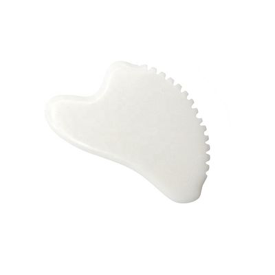 OEM Private Label White Jade Gua Sha Handmade Healing Stone Gua Sha Scraping Facial Massage Tools for Decrease Puffiness
