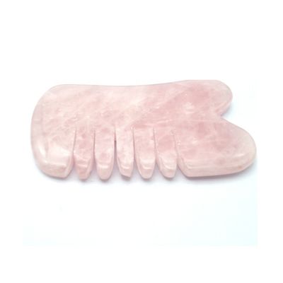Craft Hand Made Natural Rose Quartz Gua Sha Scraping Massage Comb Hair Guashsa for Heads Massage Mode No abkgs-030