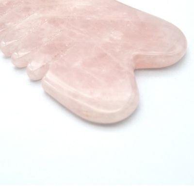 Craft Hand Made Natural Rose Quartz Gua Sha Scraping Massage Comb Hair Guashsa for Heads Massage Mode No abkgs-030