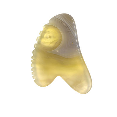 Custom Logo Massage Products Natural Cherry Blossom Agate Sha Gua Board for Gua Sha Therapy