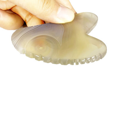 Custom Logo Massage Products Natural Cherry Blossom Agate Sha Gua Board for Gua Sha Therapy